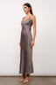 Ellie Embroidery Satin Maxi Slip Dress