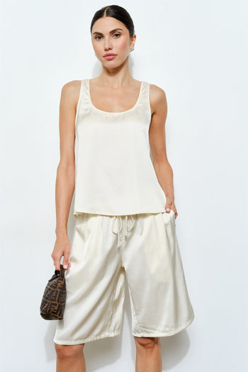 Sabrina Satin Scoop Neck Tank
