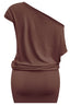 Asymmetrical Short Sleeve Mini Dress