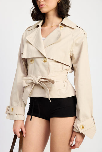 Janelle Cropped Trench