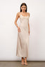 Ellie Embroidery Satin Maxi Slip Dress