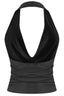 Juliette Plunging Halter Cowl Neck Top