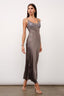 Ellie Embroidery Satin Maxi Slip Dress