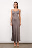 Ellie Embroidery Satin Maxi Slip Dress