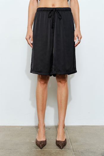 Sabrina Relaxed Fit Satin Long Shorts