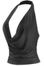 Juliette Plunging Halter Cowl Neck Top