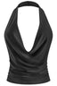 Juliette Plunging Halter Cowl Neck Top