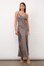 Ellie Embroidery Satin Maxi Slip Dress